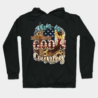 This Is God's USA Country Christian Sunflower American Flag Hoodie